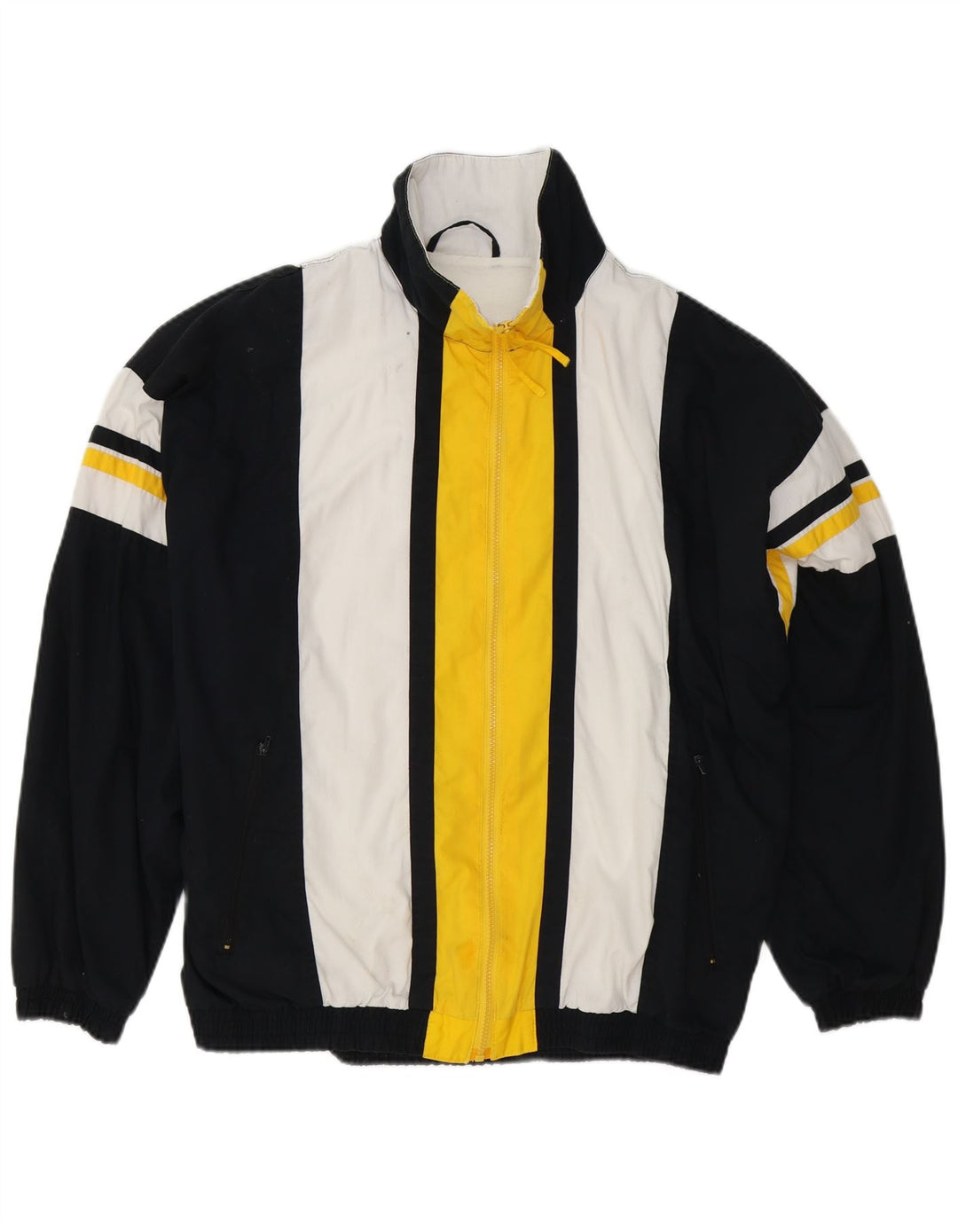 Vintage træningsdragt til mænd Topjakke XL Sort Colourblock