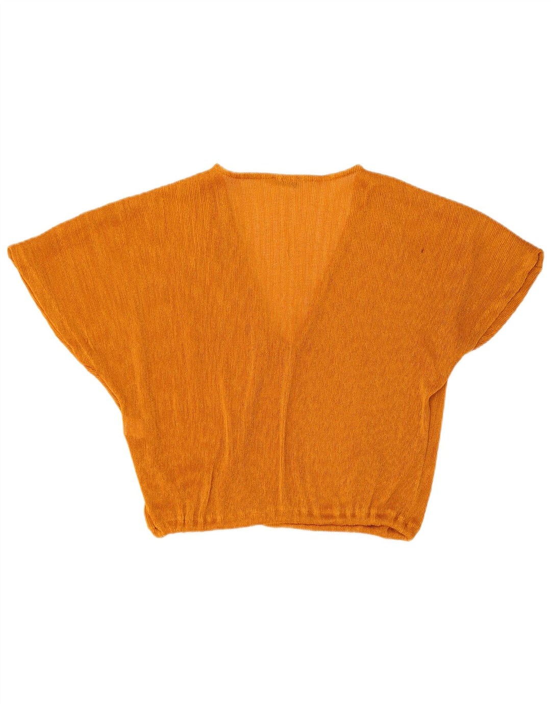 Zara Kortærmet Crop Top UK 14 Large Orange Polyester