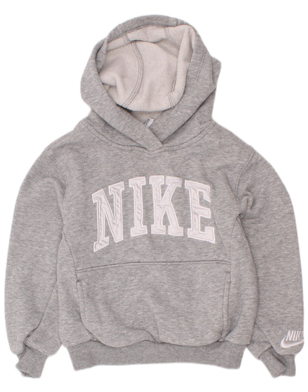 Nike drenge grafisk hættetrøje 3-4 år XS grå flækket bomuld