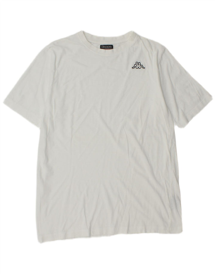 Kappa Herre T-Shirt Top Medium Hvid Bomuld