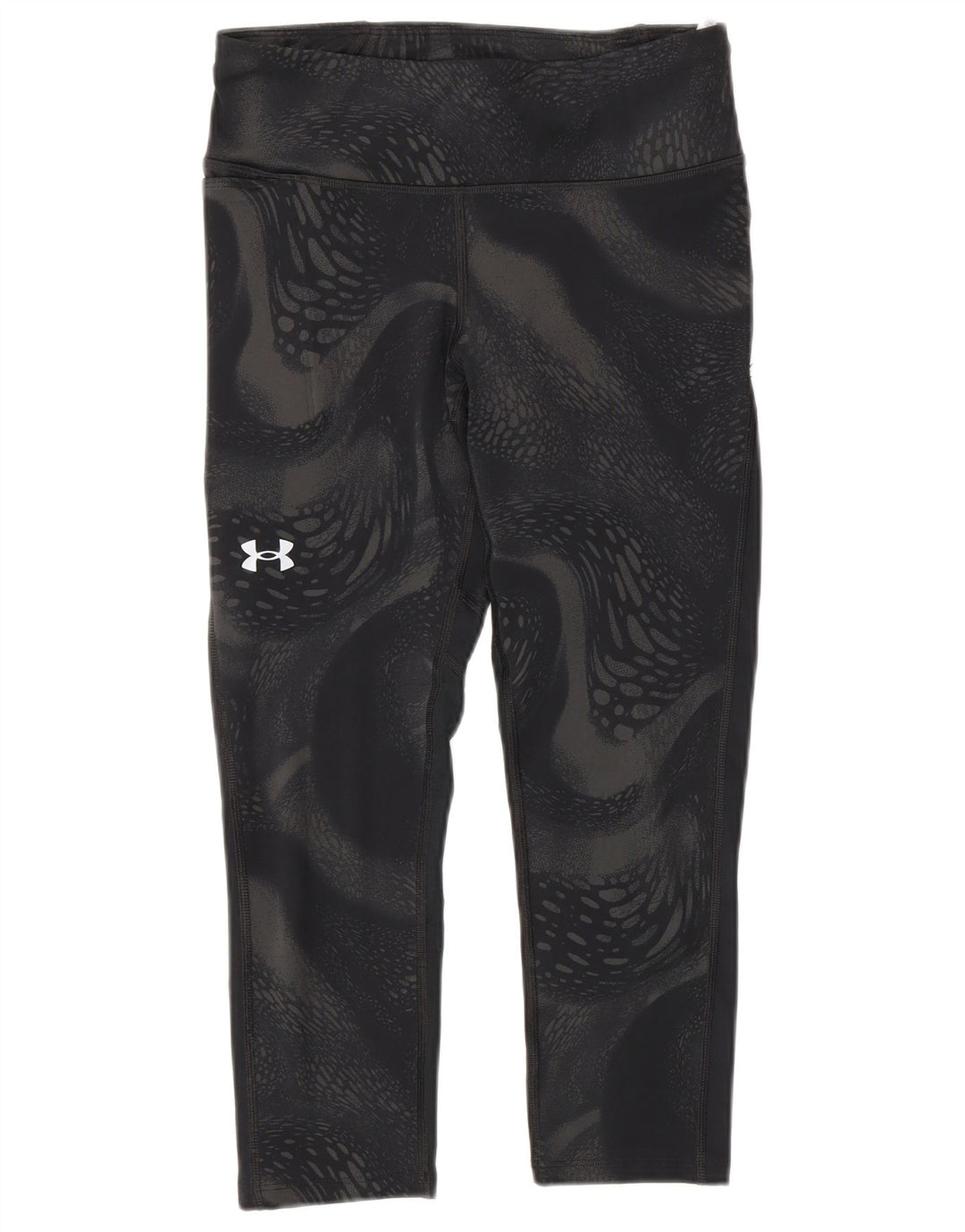 Under Armour Womens Compression Capri Leggings UK 10 Small Black Geometric