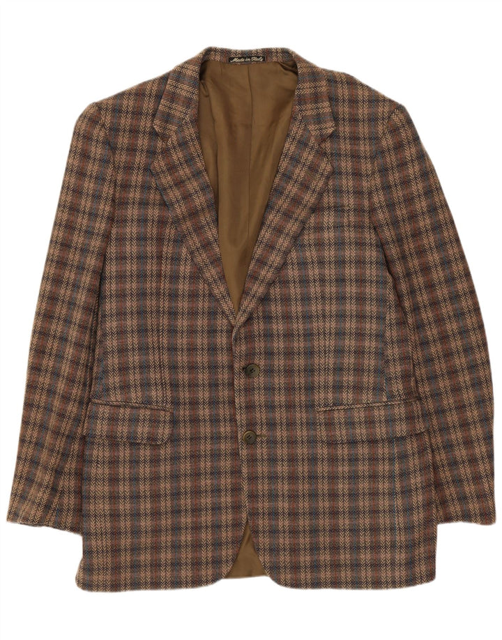 Jaeger Herre 2-knaps blazerjakke UK 38 Medium Brown Ternet Virgin Wool