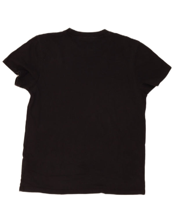 Adidas Dame Grafisk T-Shirt Top UK 12 Medium Sort Bomuld