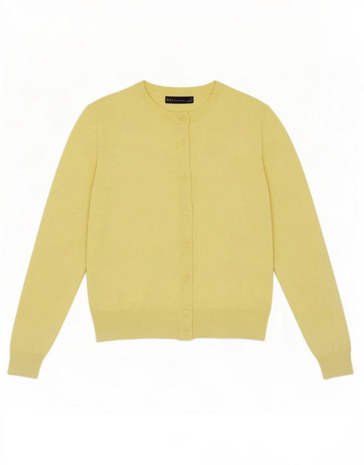 Marks & Spencer Dame Cardigan Sweater UK 14 Medium Yellow Viscose