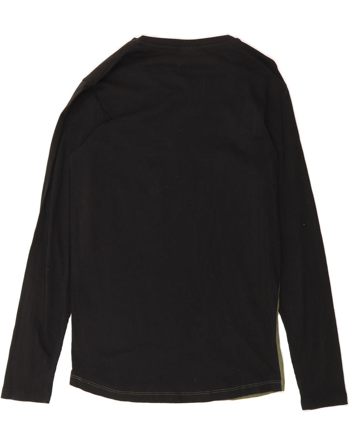 JACK & JONES Mens Graphic Top Long Sleeve Small Black Colourblock Vintage Jack & Jones and Second-Hand Jack & Jones from Messina Hembry 