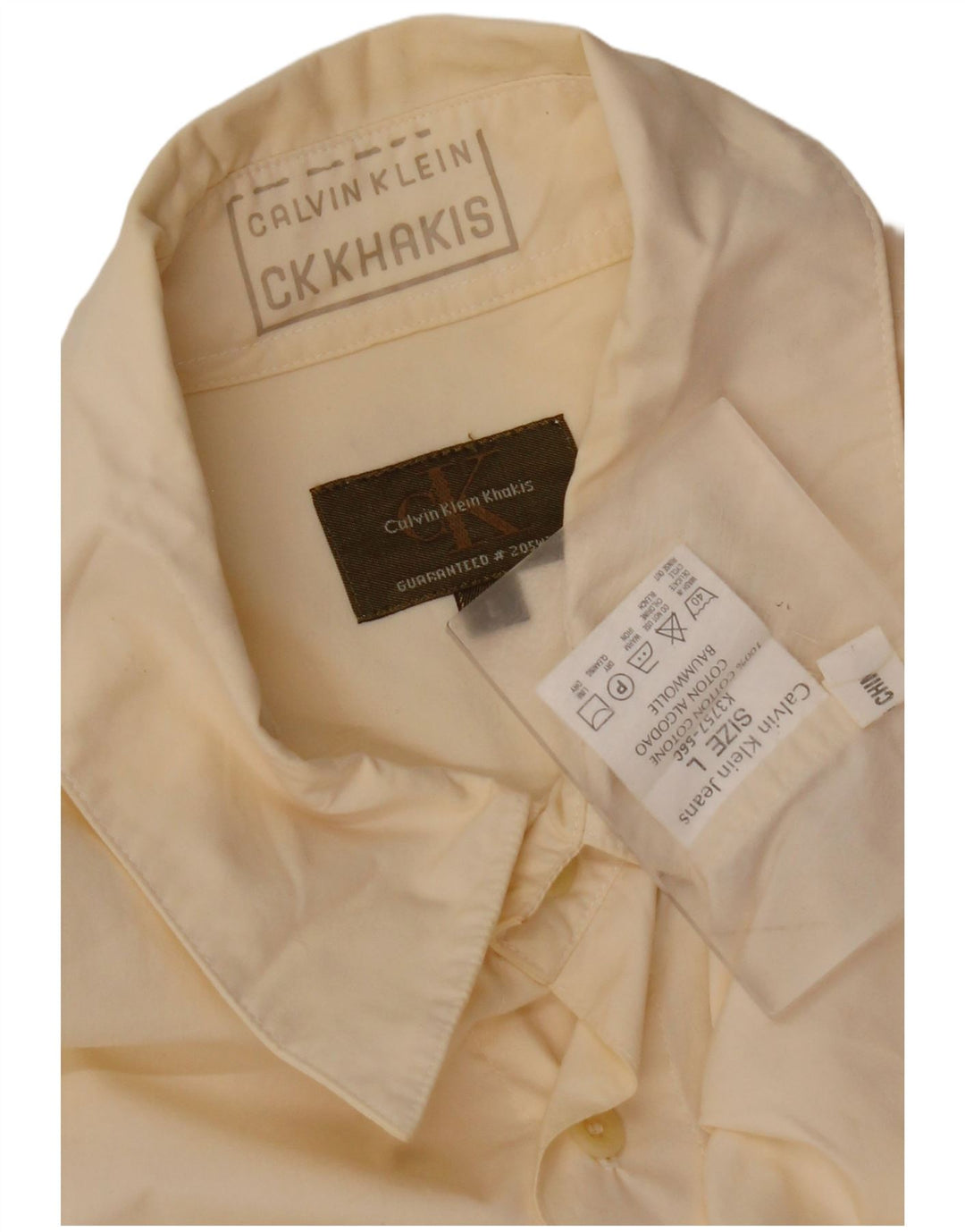 CALVIN KLEIN Herreskjorte Stor gul bomuld