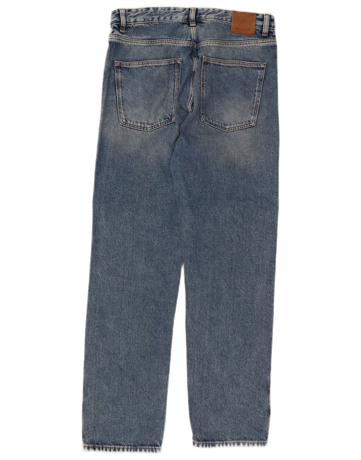 Massimo Dutti Dame Højhøjde Straight Jeans EU 38 Small W28 L28 Blå