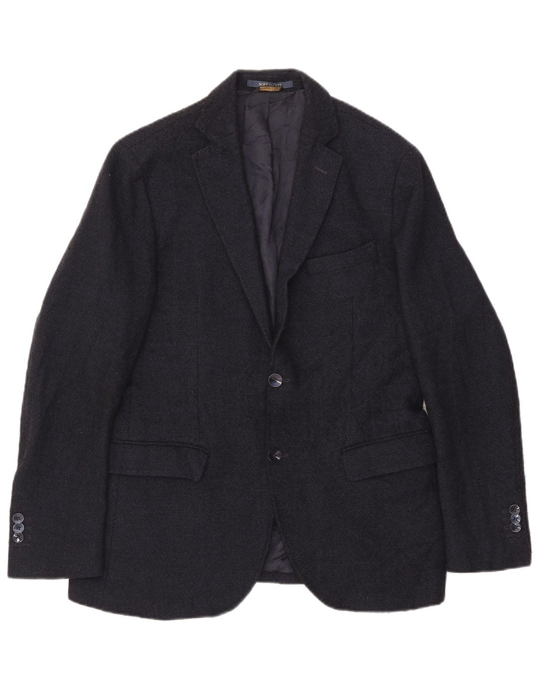 Massimo Dutti Herre 2-knaps blazerjakke EU 48 Mellem marineblå uld