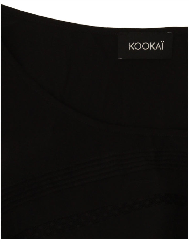 Kookai Dame Langærmet A-Line Kjole UK 12 Medium Sort