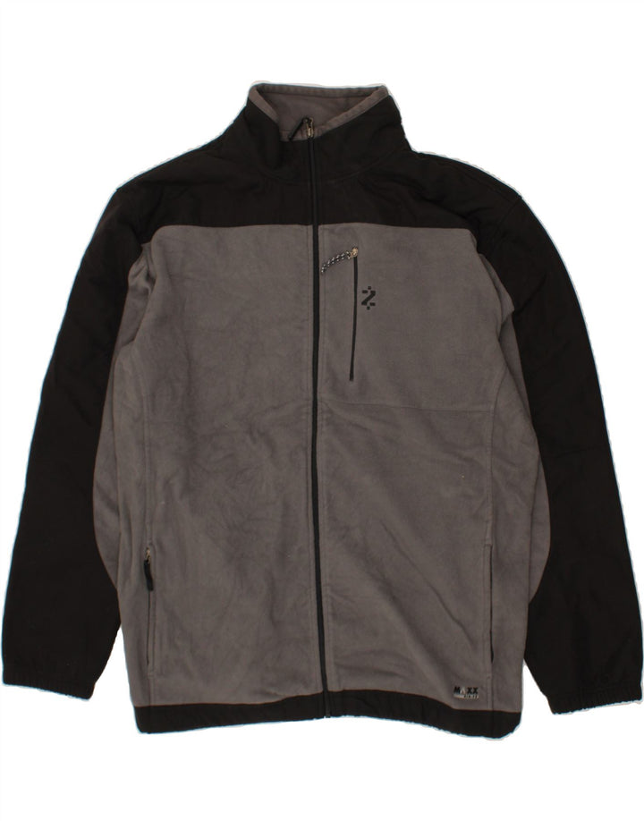 IZOD Mens Fleece Jacket UK 44 2XL Grey Colourblock Polyester Vintage Izod and Second-Hand Izod from Messina Hembry 