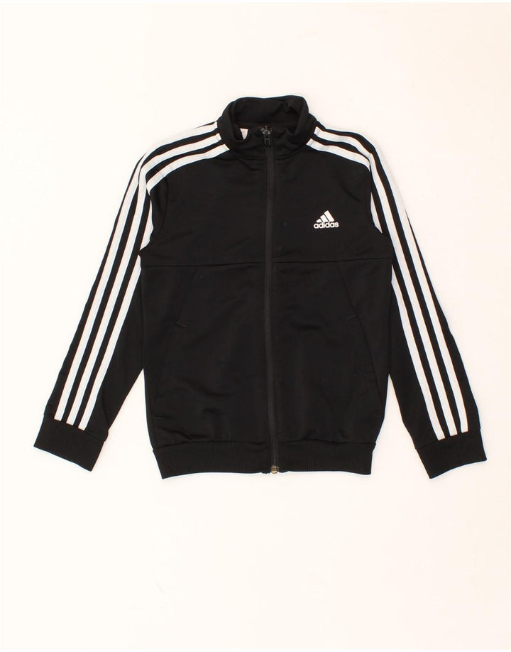 ADIDAS Boys Tracksuit Top Jacket 7-8 Years Black Polyester Vintage Adidas and Second-Hand Adidas from Messina Hembry 