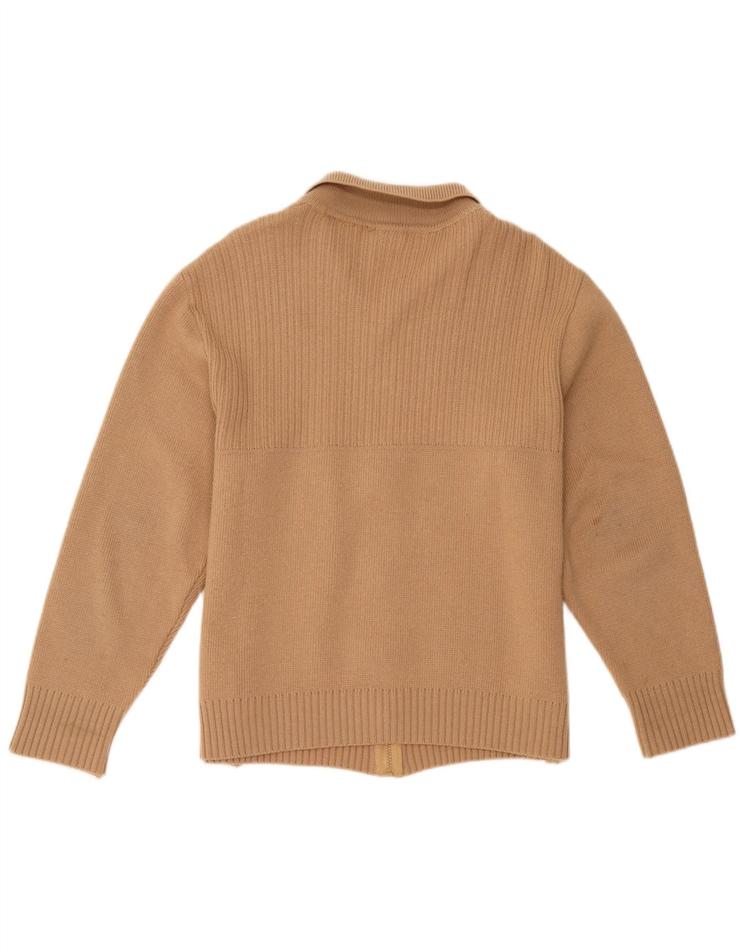 Vintage dame cardigan sweater UK 12 Medium Brown Colourblock
