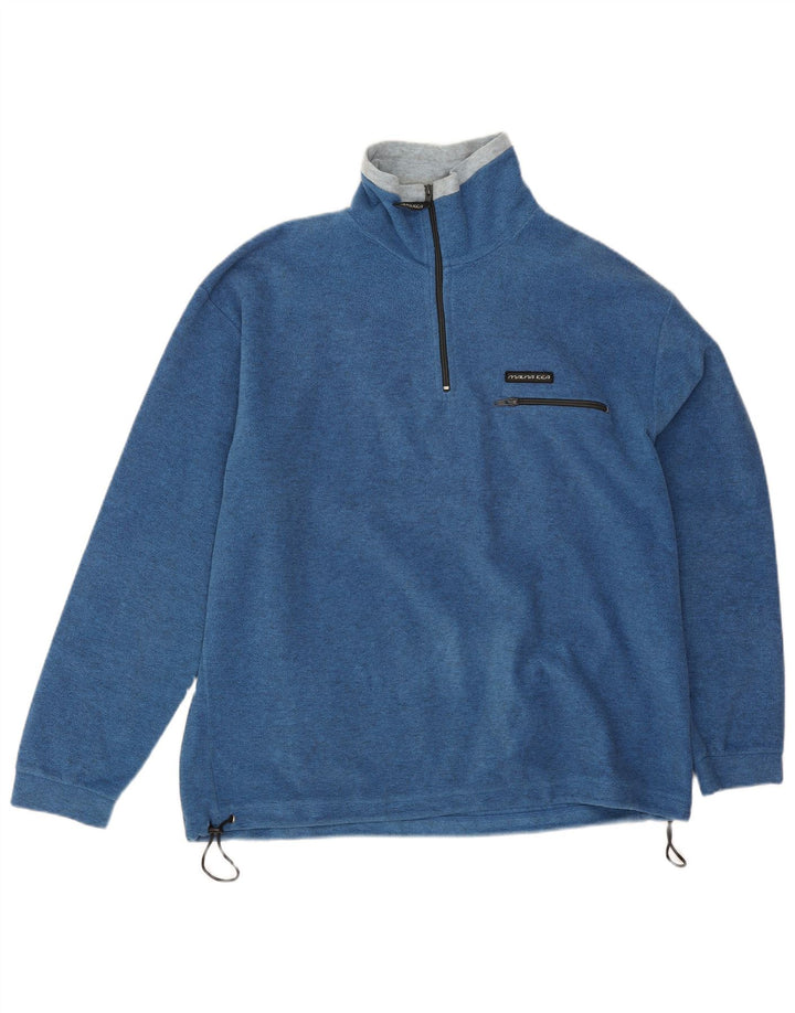 Mauna Kea Fleece Jumper med lynlås til mænd Large Blue Flecked Polyester