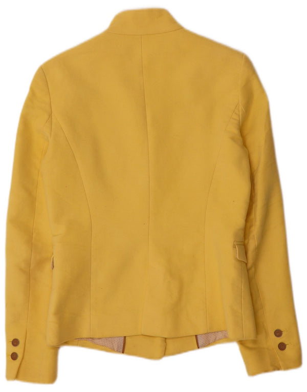 Zara Womens 1 Button Blazer Jacket UK 6 XS Yellow
