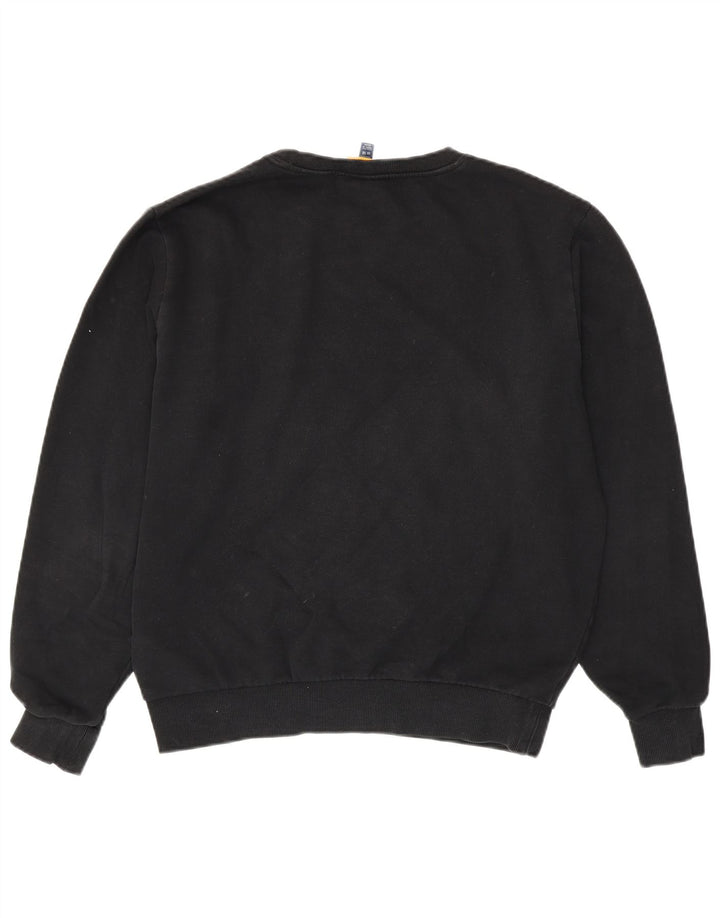 Ellesse Dame Oversized Sweatshirt Jumper UK 14 Stor Sort Bomuld