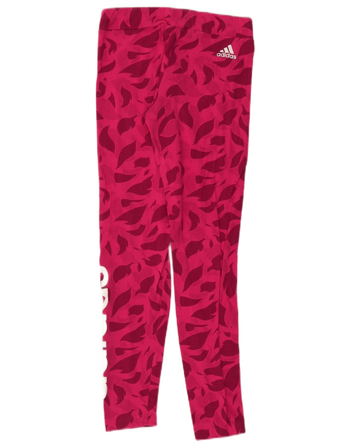 ADIDAS Grafiske Leggings til piger 14-15 år Pink Blomsterbomuld