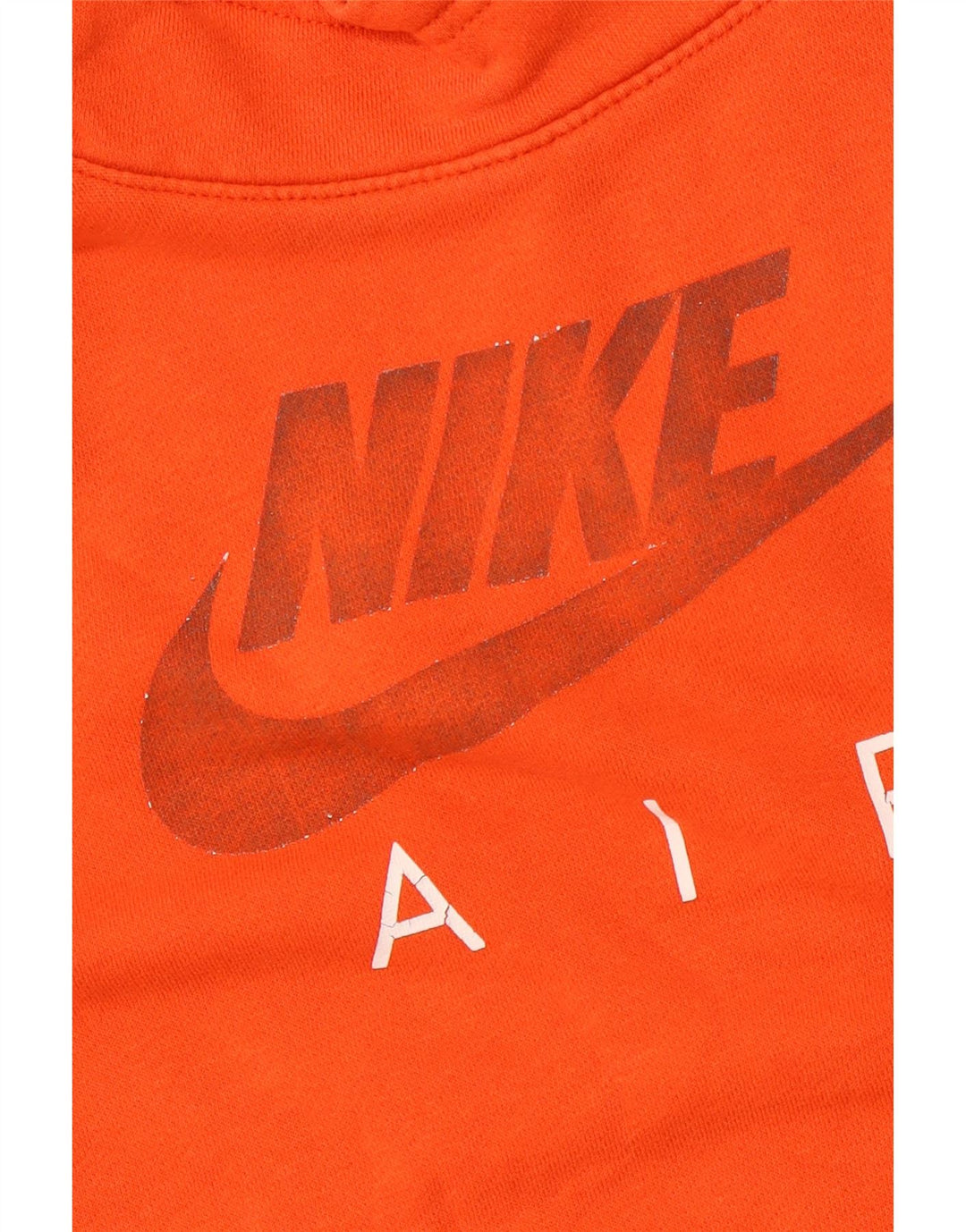 NIKE Graphic Loose Fit Hoodie Jumper UK 10 Small Orange Colourblock