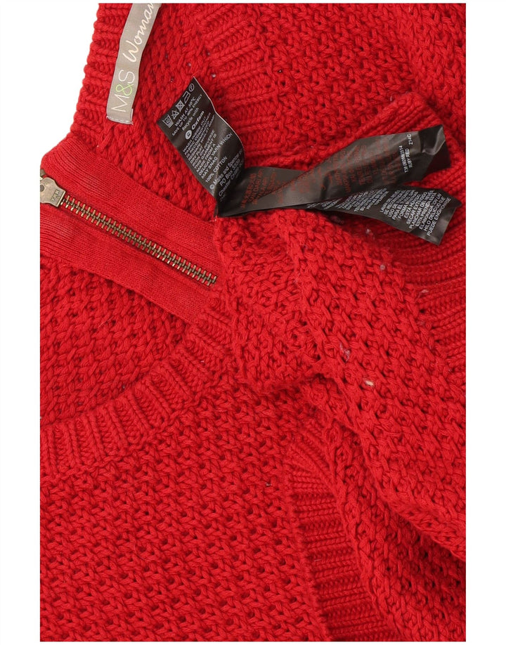Marks & Spencer Dame Oversized Boat Neck Jumper Sweater UK 10 Small Red
