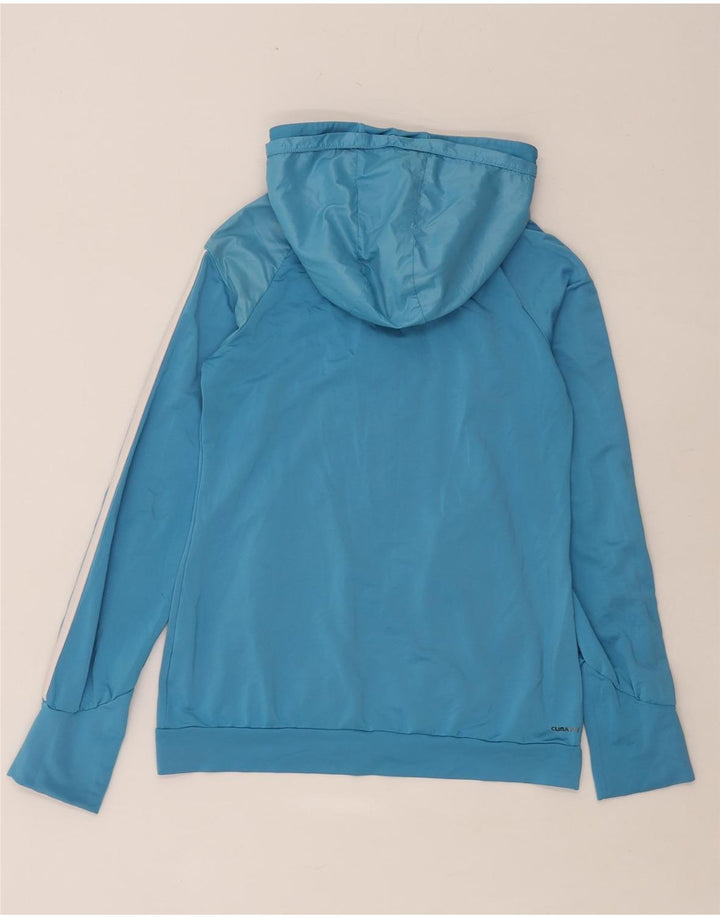 Adidas Dame Hættetrøje Sweater UK 10 Small Blue Polyester