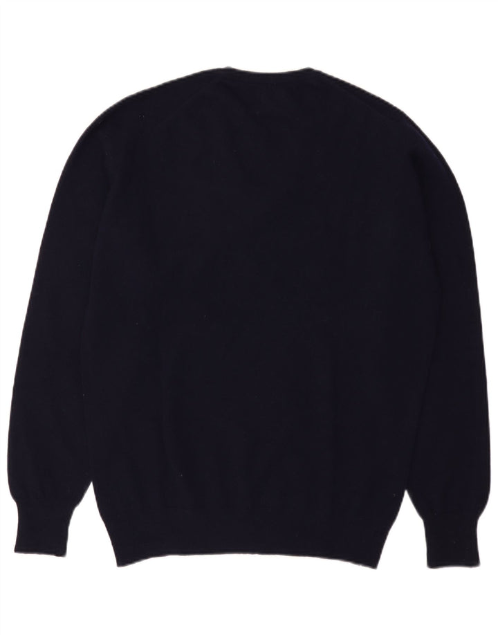 Skotsk Flag Herre V-hals sweater Medium Marineblå Ny uld