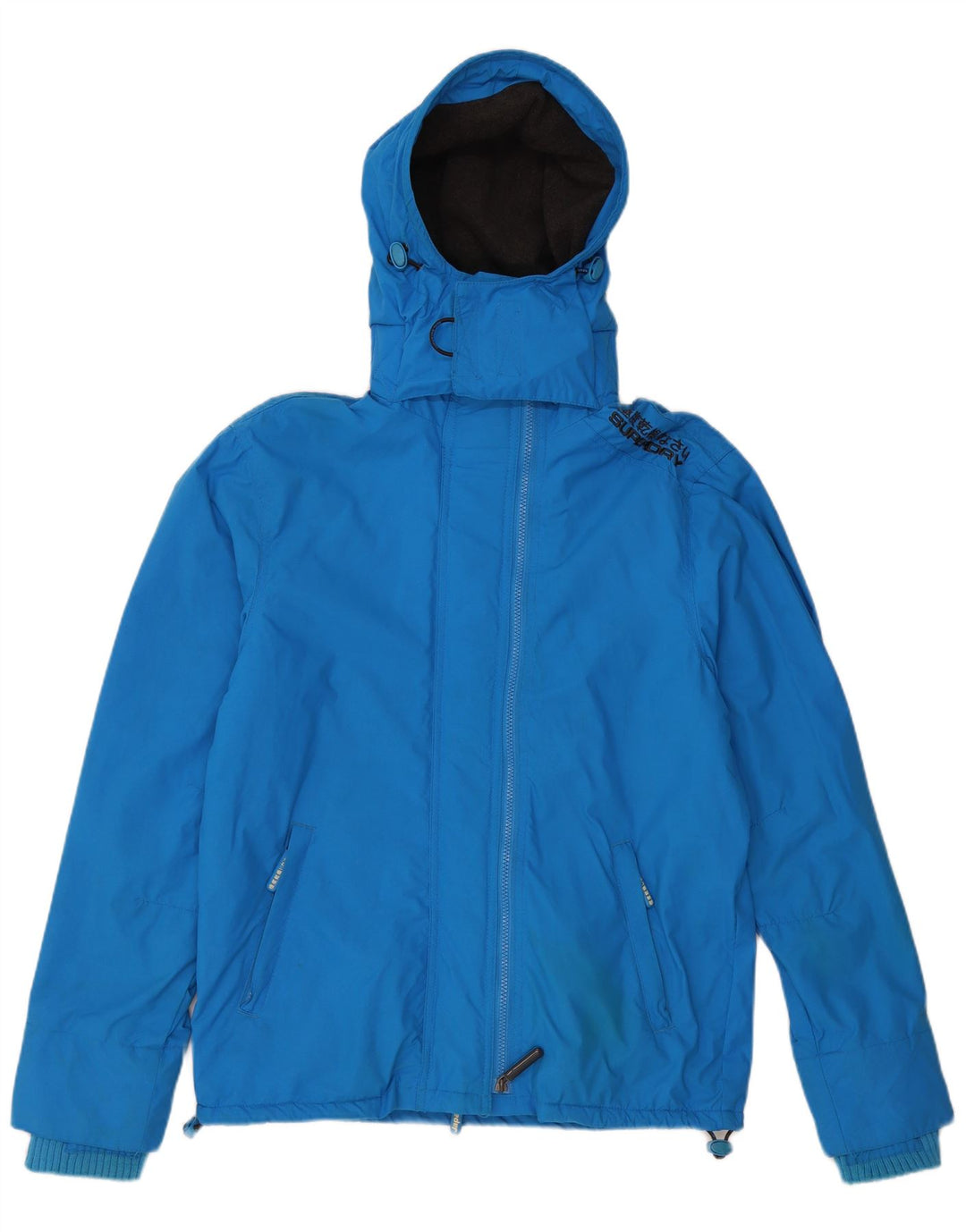 SUPERDRY Herre The Windcheater Hooded Windbreaker Jacket UK 40 Large Blue