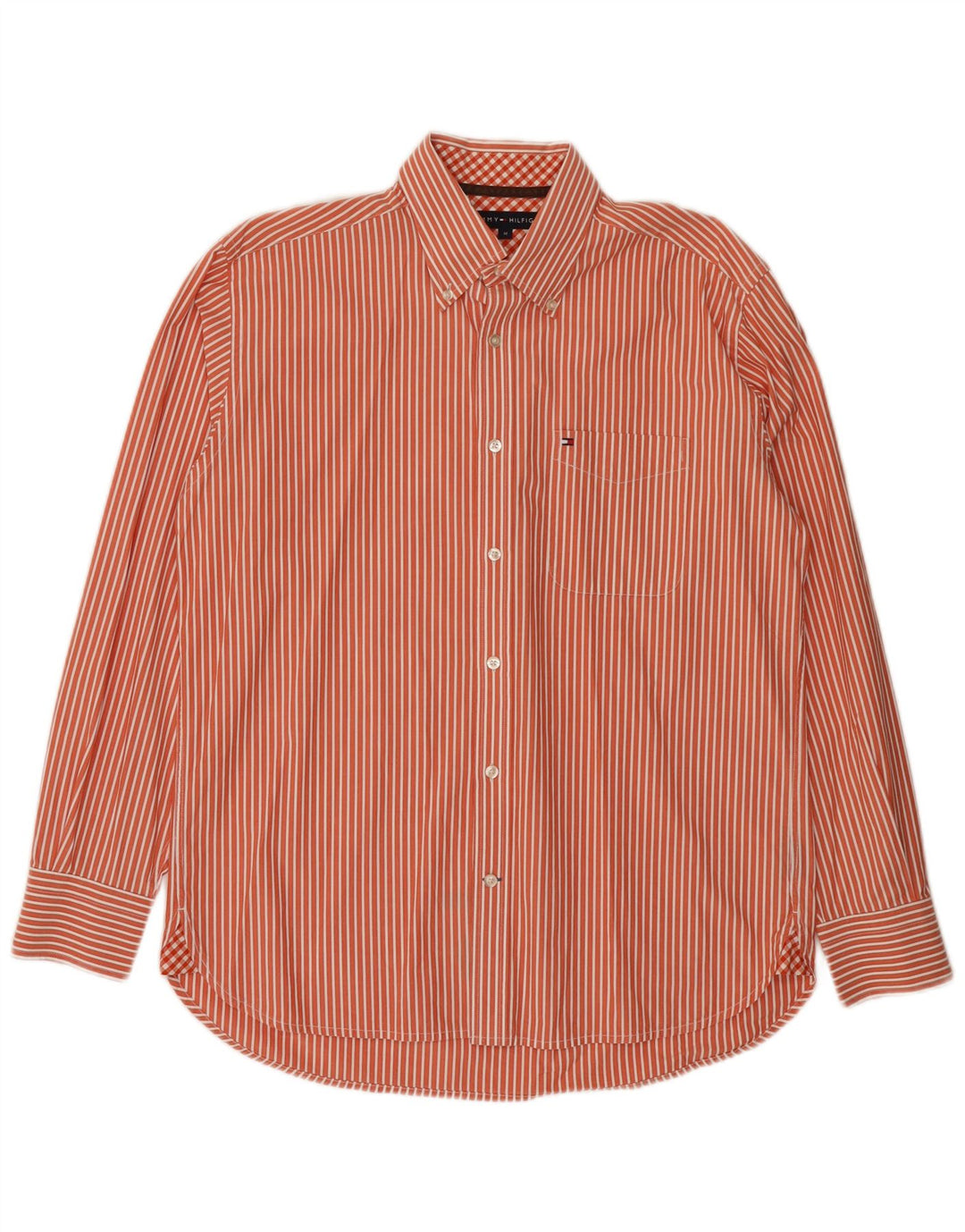 Tommy Hilfiger Herreskjorte Medium Orange Nålestribet Bomuld