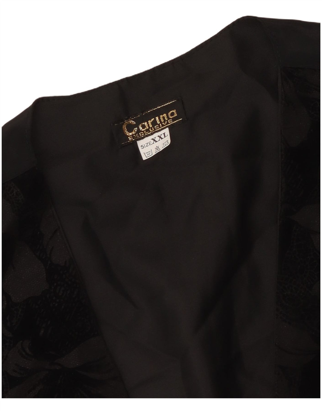 CARINA Damevest UK 20 2XL Sort Blomster