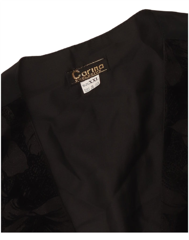 CARINA Damevest UK 20 2XL Sort Blomster