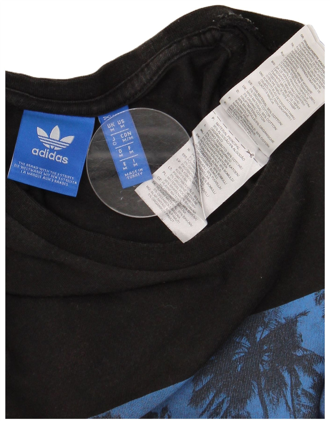 ADIDAS Grafisk T-shirt til mænd, medium sort bomuld