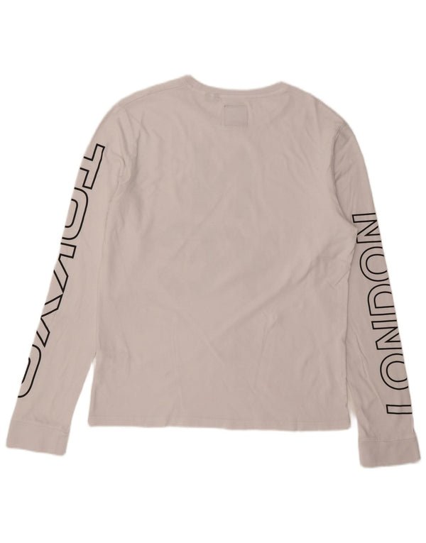 Superdry Herre grafisk top Langærmet 2XL hvid bomuld