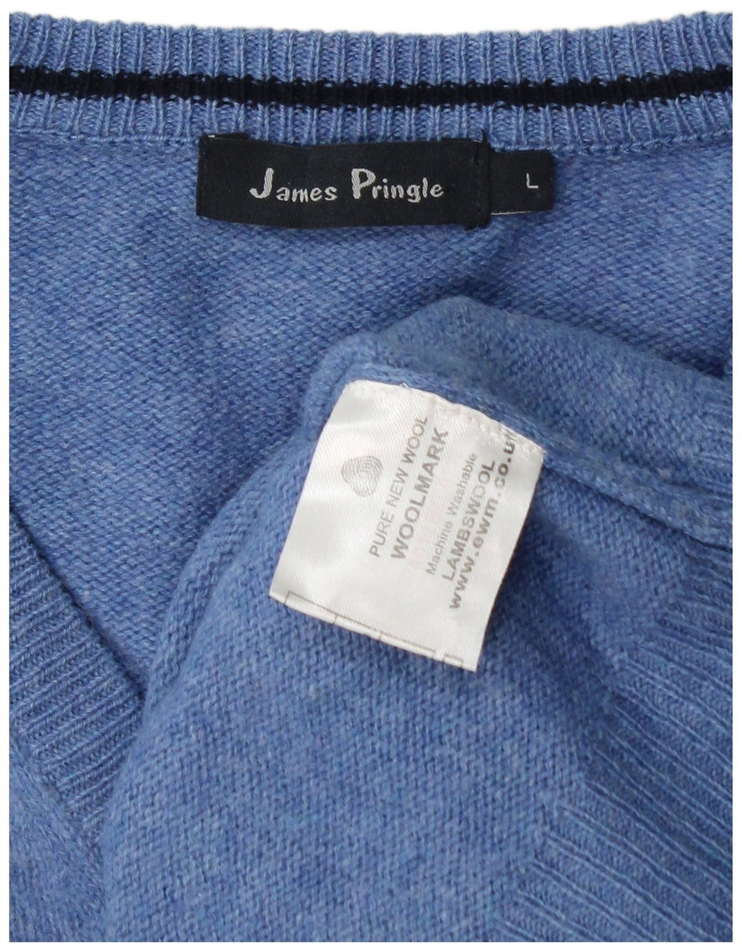 JAMES PRINGLE Herre V-hals sweater Stor Blå Ny Uld