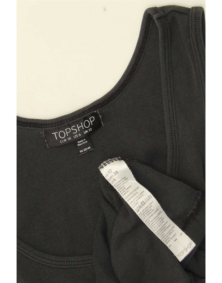 Topshop Damevest Top UK 10 Small Black Bomuld