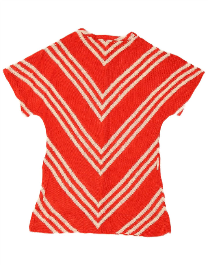 Vintage strikbluse til kvinder EU 40 Medium Rød Chevron