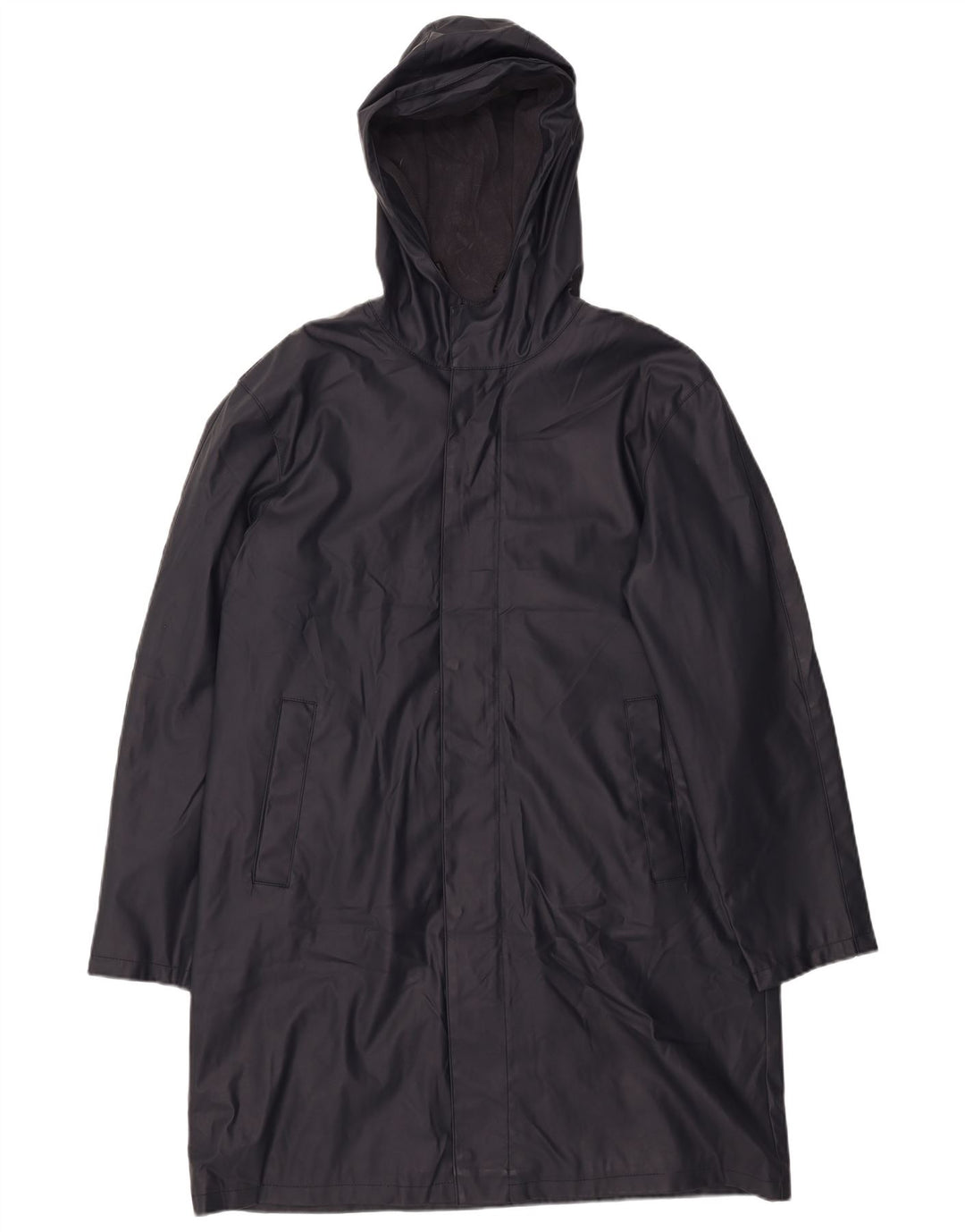 ZARA Vindjakke med hætte til mænd UK 40 Large Navy Blue Polyester