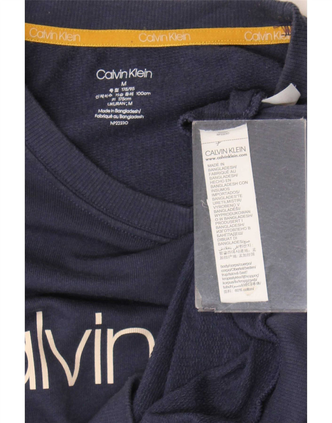 Calvin Klein Herre Grafisk Sweatshirt Jumper Medium Navyblå Bomuld
