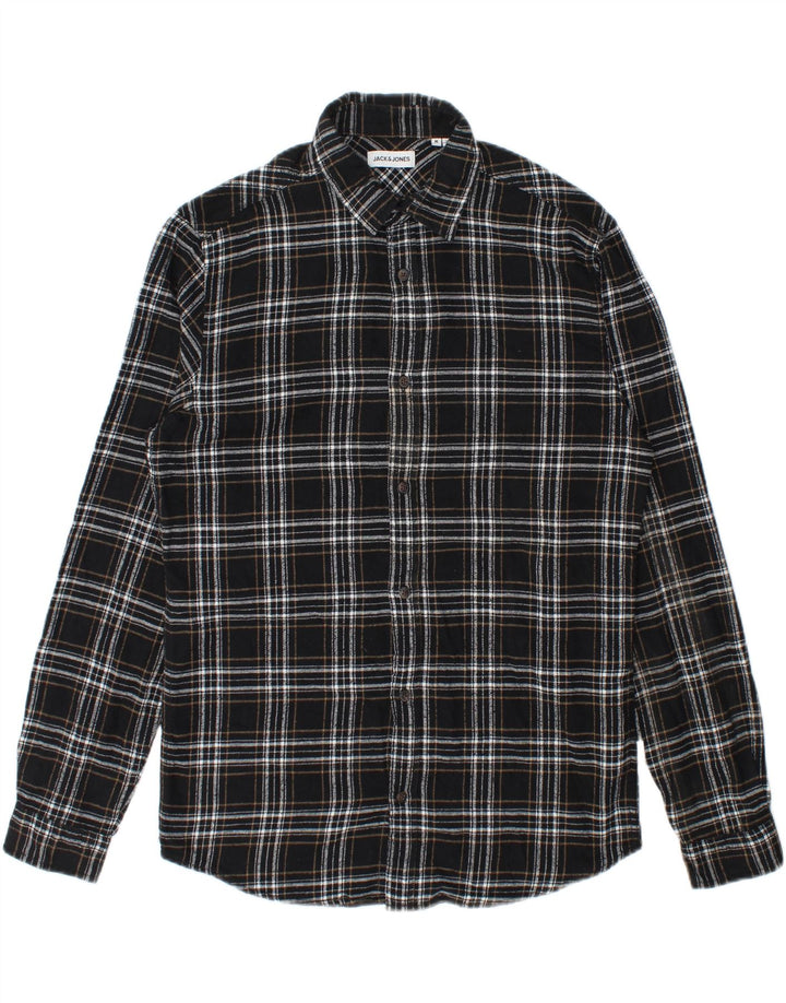 Jack & Jones herre flannelskjorte medium sort ternet bomuld