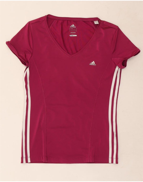 Adidas Womens Climacool T-Shirt Top UK 14 Medium  Pink Polyester