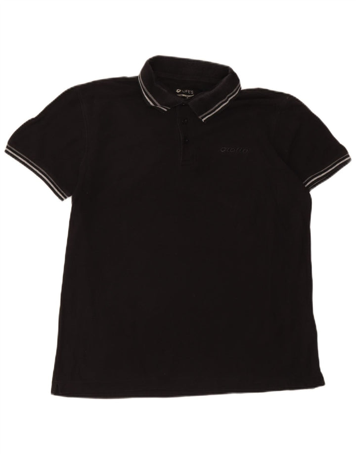 Lotto Herre Polo Shirt Medium Sort Bomuld