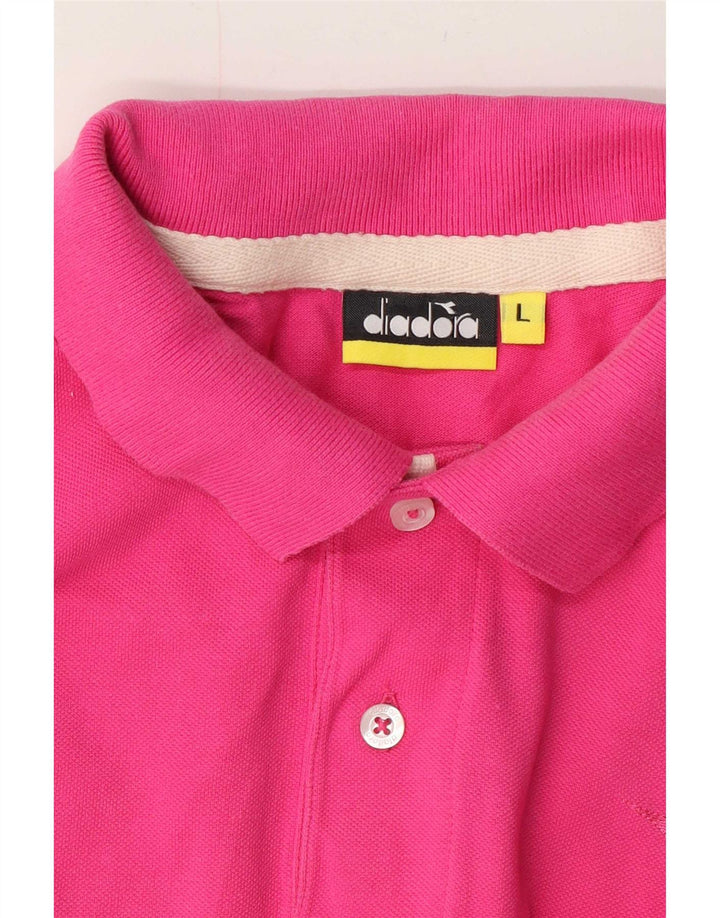 Diadora Herre Polo Shirt Large Pink