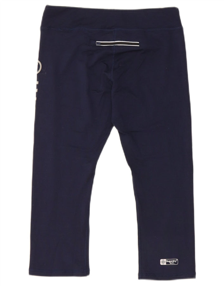 Superdry Graphic Capri Leggings til kvinder UK 6 XS Navy Blue Polyester
