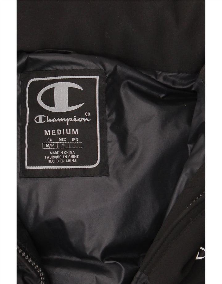 CHAMPION Mens Padded Jacket UK 38 Medium Black Polyamide Vintage Champion and Second-Hand Champion from Messina Hembry 