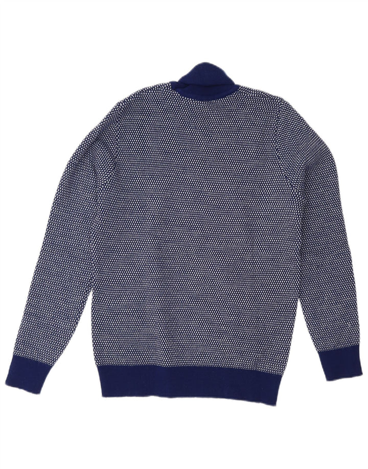 Vintage Dame Roll Neck Jumper Sweater UK 14 Medium Navy Blue