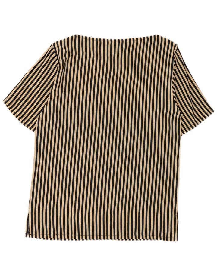 Vintage Damebluse Top IT 42 Medium Beige Stribet Acetat