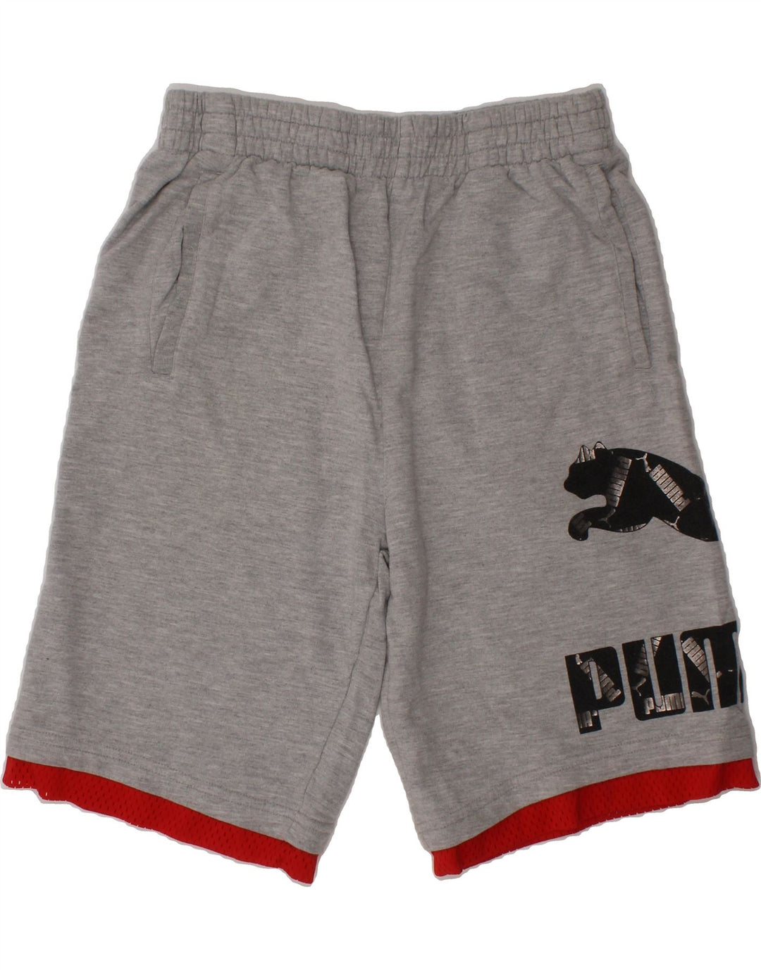 PUMA Boys Graphic Sport Shorts 10-11 Years  Grey Cotton Vintage Puma and Second-Hand Puma from Messina Hembry 