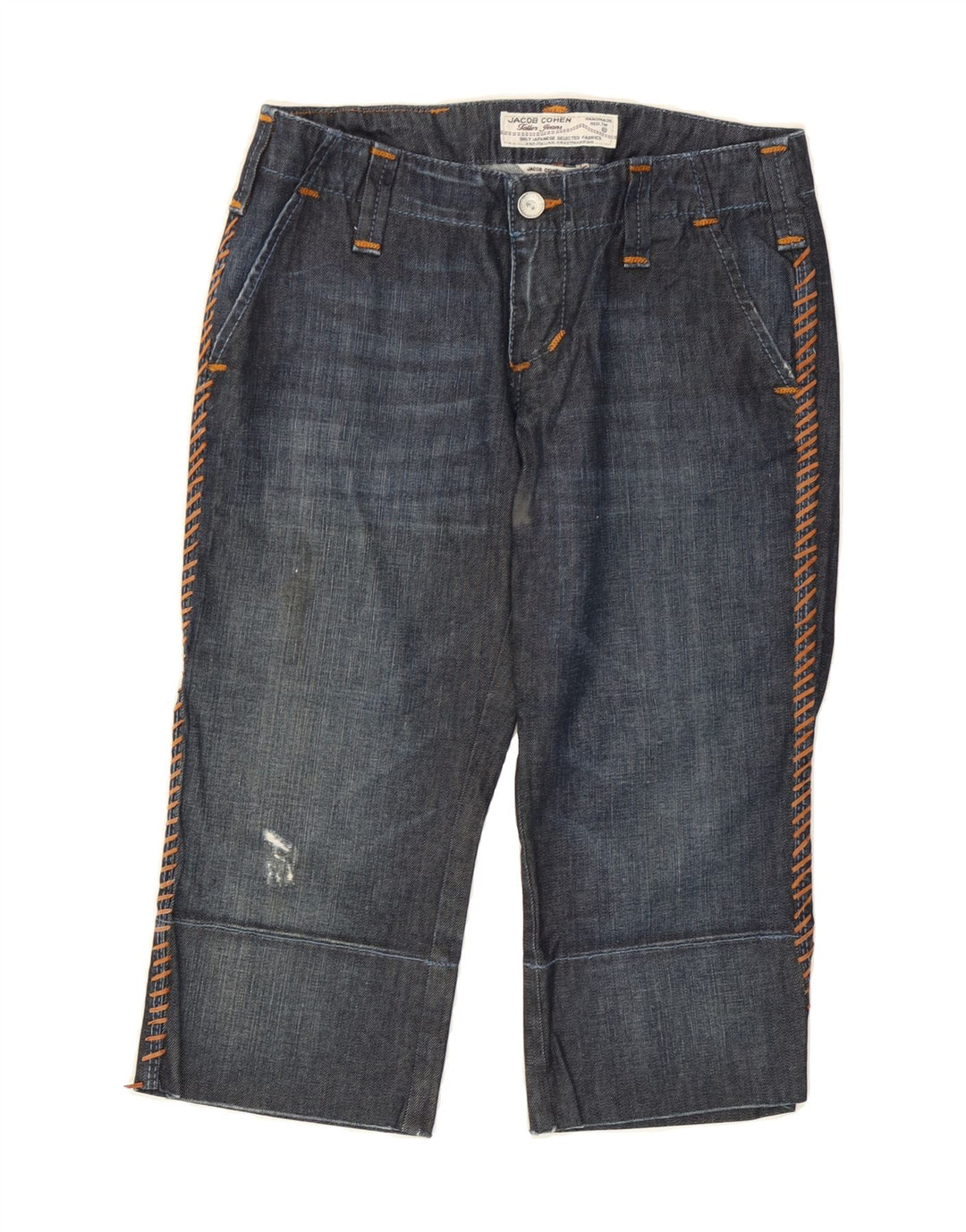 JACOB COHEN Womens Distressed Bermuda Denim Shorts W30 Medium Navy Blue Vintage Jacob Cohen and Second-Hand Jacob Cohen from Messina Hembry 