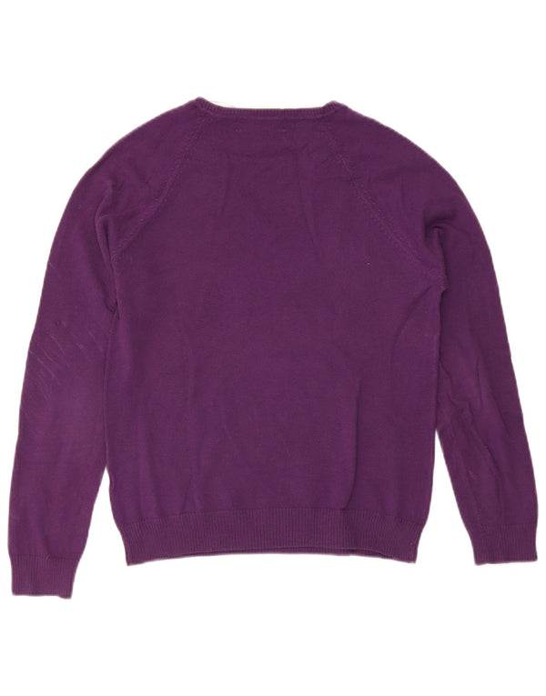 Zara Dame V-hals sweater UK 18 XL Lilla Bomuld