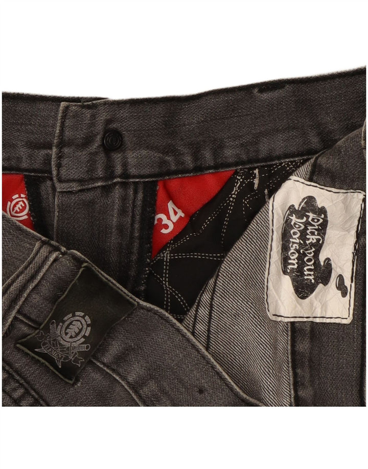 Element Straight Jeans til mænd W34 L33 Grå bomuld