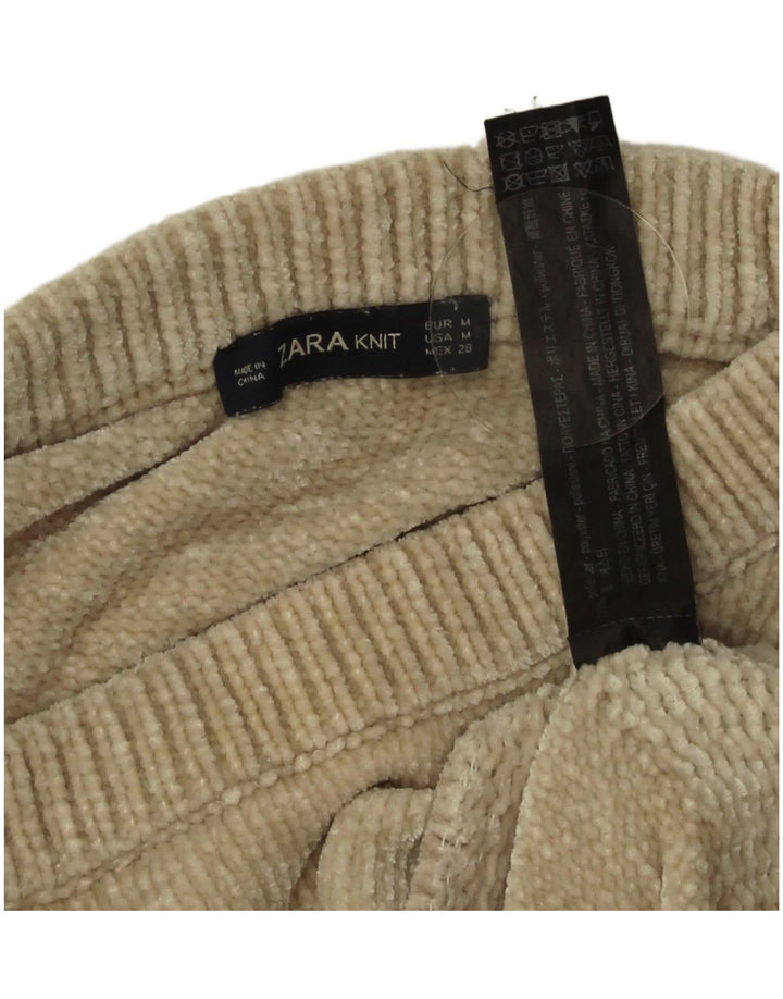 Zara Dame Oversized Crew Neck Jumper Sweater UK 14 Medium Beige