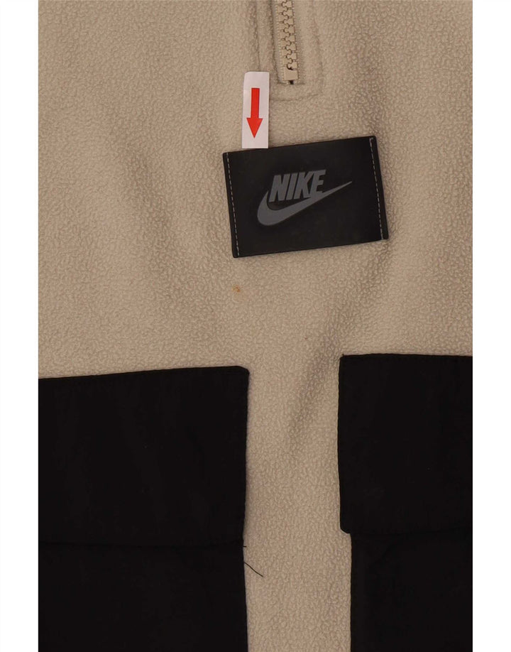 Nike Herre Therma-Fit Fleece Jumper med lynlås i mellembeige polyester