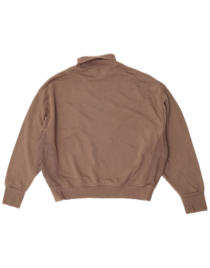Reebok Dame Oversized Roll Neck Sweatshirt Jumper UK 16/18 Large Brown